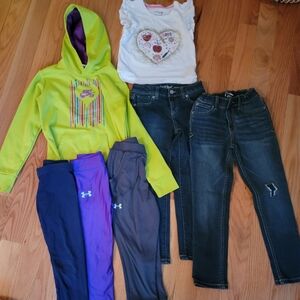 Nike Hoodie, Under Armour Leggings, Cat & Jack Jeans Med 7/8